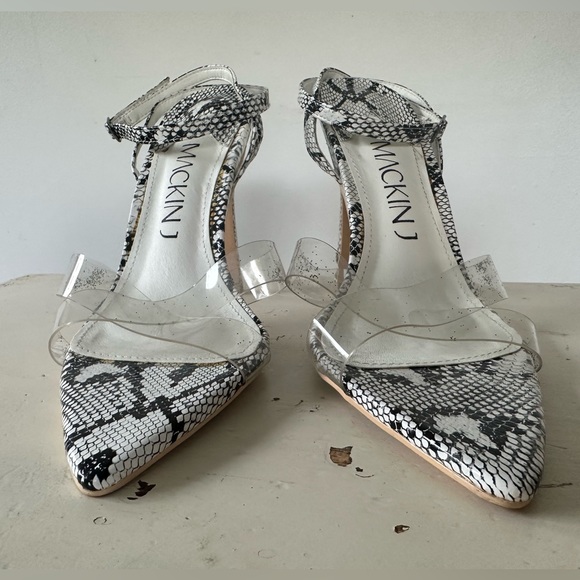 Mackin J Strappy Ankle Snake Skin High Heel Sandals Stilettos Women’s Size 10 - Picture 8 of 9